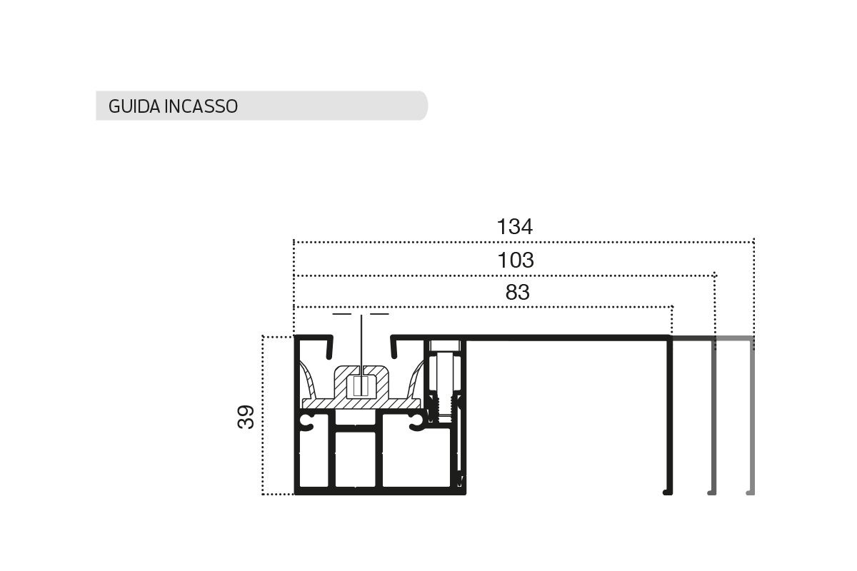 Guida incasso cubo Guida incasso cubo